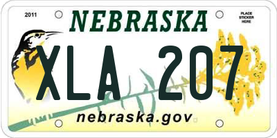 NE license plate XLA207