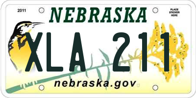 NE license plate XLA211