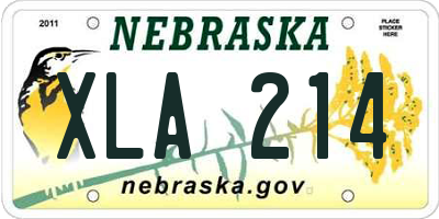 NE license plate XLA214