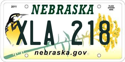 NE license plate XLA218