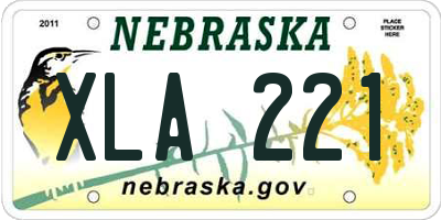 NE license plate XLA221