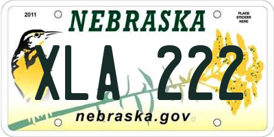 NE license plate XLA222