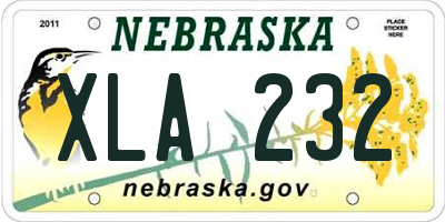 NE license plate XLA232