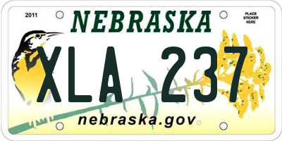 NE license plate XLA237
