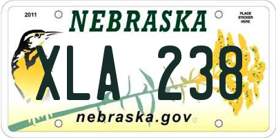 NE license plate XLA238