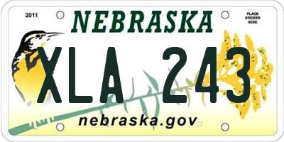NE license plate XLA243
