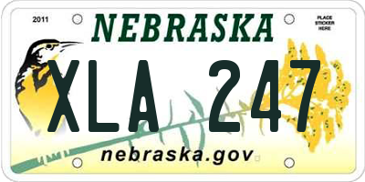 NE license plate XLA247