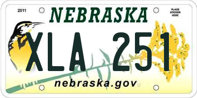 NE license plate XLA251