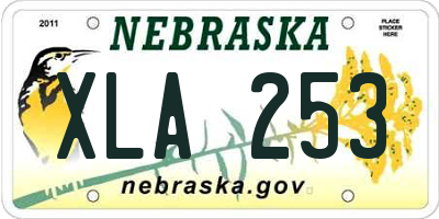 NE license plate XLA253