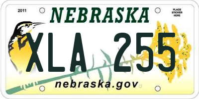 NE license plate XLA255