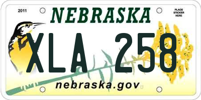 NE license plate XLA258