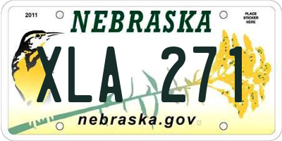 NE license plate XLA271