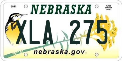 NE license plate XLA275