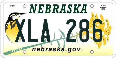 NE license plate XLA286