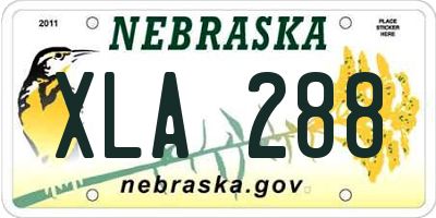 NE license plate XLA288