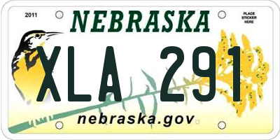 NE license plate XLA291