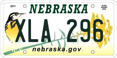 NE license plate XLA296