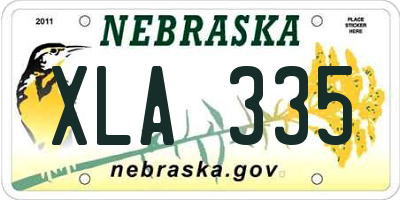 NE license plate XLA335
