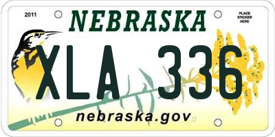 NE license plate XLA336
