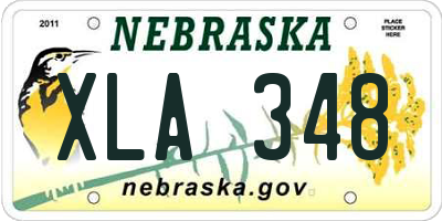 NE license plate XLA348