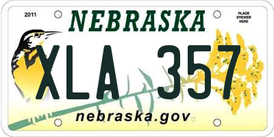 NE license plate XLA357