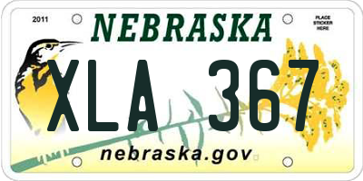 NE license plate XLA367