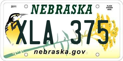 NE license plate XLA375