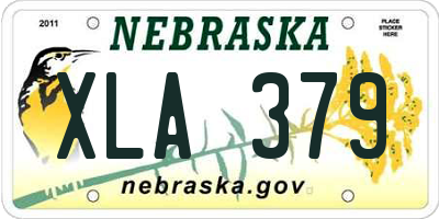 NE license plate XLA379