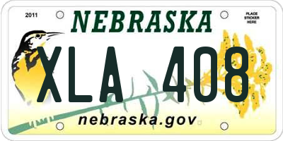 NE license plate XLA408