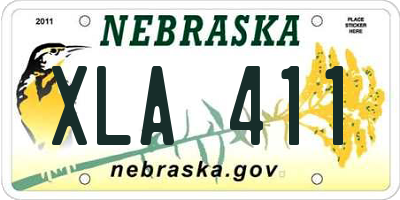 NE license plate XLA411