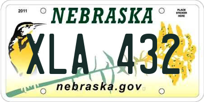 NE license plate XLA432