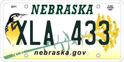 NE license plate XLA433