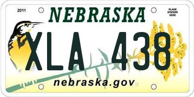 NE license plate XLA438