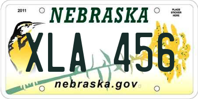 NE license plate XLA456