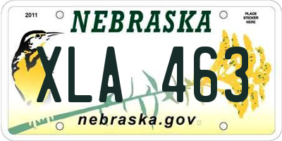 NE license plate XLA463