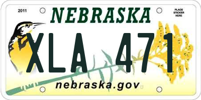 NE license plate XLA471
