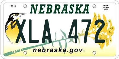 NE license plate XLA472