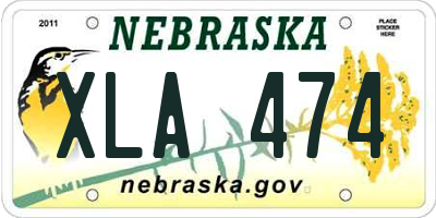 NE license plate XLA474