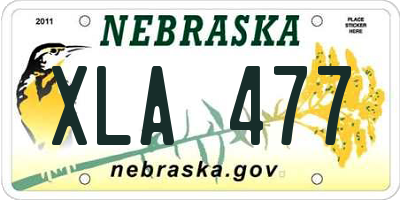 NE license plate XLA477