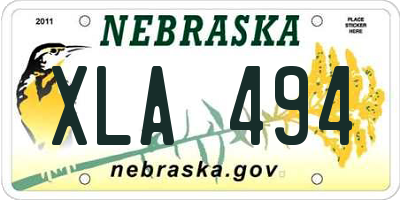 NE license plate XLA494