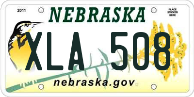 NE license plate XLA508
