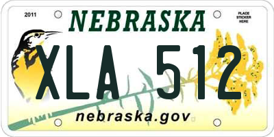 NE license plate XLA512
