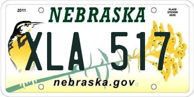 NE license plate XLA517