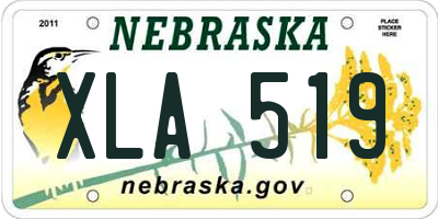 NE license plate XLA519