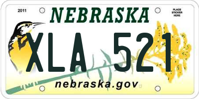 NE license plate XLA521