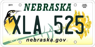 NE license plate XLA525