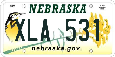 NE license plate XLA531
