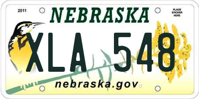 NE license plate XLA548