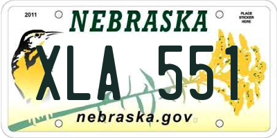 NE license plate XLA551
