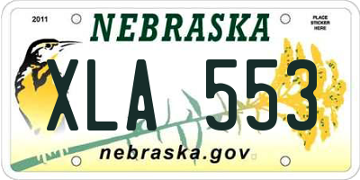 NE license plate XLA553